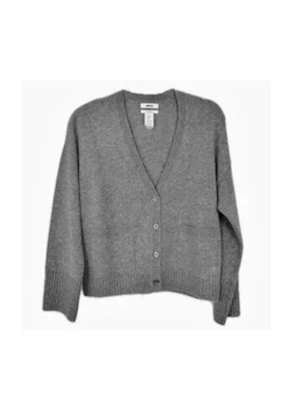 Jason Wu 100% Cashmere Cardigan Gray Sweater Top Pockets Lightweight Sz L  NEW